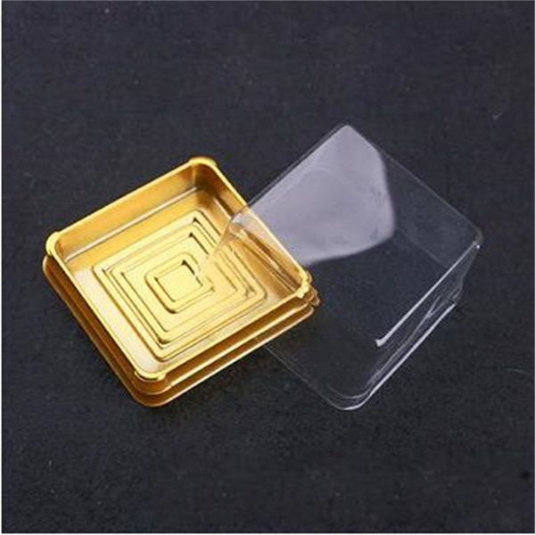 

50sets=100pcs mini size black&gold bottom plastic cake dome container wedding favor cupcake boxes supplies dhl free