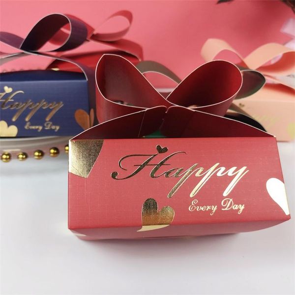 

lbsisi life 50 шт. 6x10x4cm красный розовый зеленый синий синий лук формы коробки свадьбы день рождения конфеты шоколада упаковка подарок ре