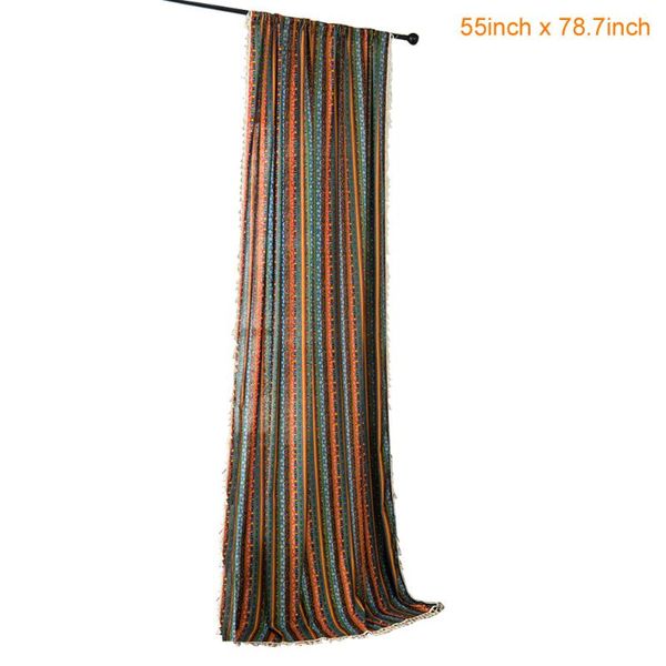 

curtain & drapes country style home decor bedroom darkening screening shading living room window soft panel stripe pattern with tassels
