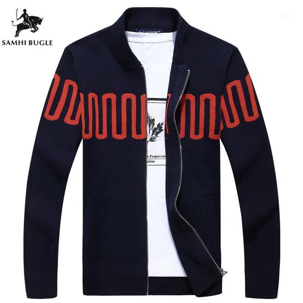 

new arrives autumn winter men's cardigan coat mandarin collar casual clothes for men zipper sweater male warm knitwear sweaters1, White;black