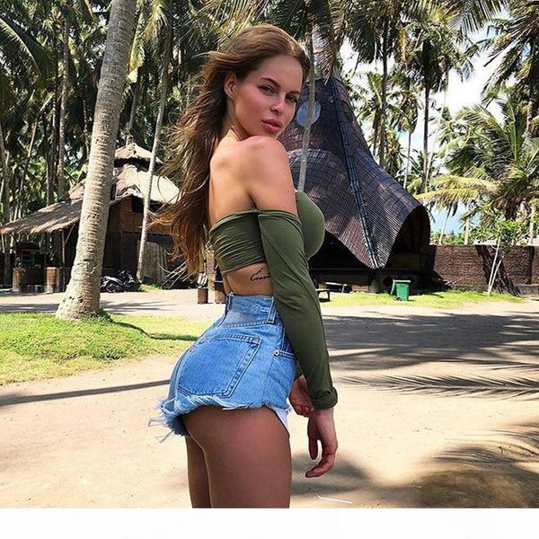 

2018 summer new style mid waist denim short pants for women butt zipper short jeans light blue night clubwear