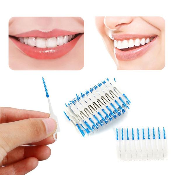

dental dual intermentental щетка 120 шт. зубная зубная нить головка зубов гигиена зубочистки зубов зубов кисти чистящий инструмент зубов