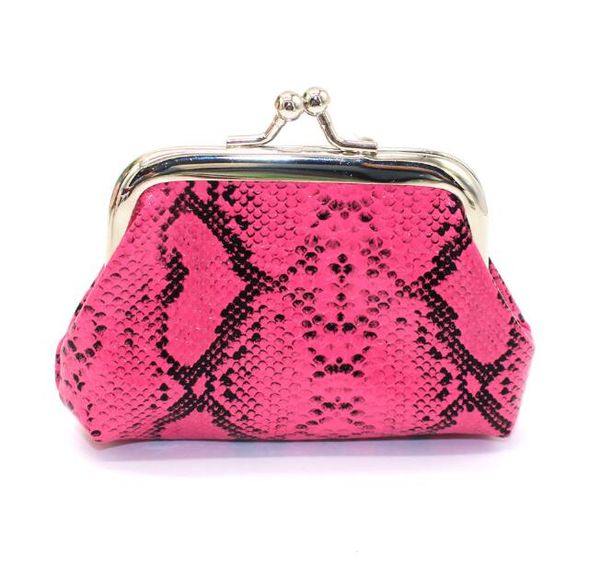 

12pcs women polyester snake prints min coin purses mix color, Red;black