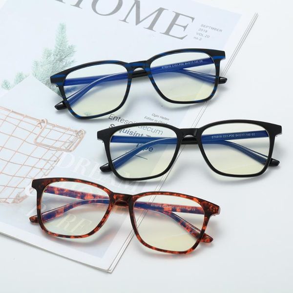 

fashion sunglasses frames retro frame blue light blocking computer glasses eye eyestrain with spring hinges nerd reading gaming, Black