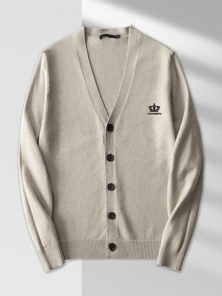 

men crown & letter pattern cardigan k1se#, White;black