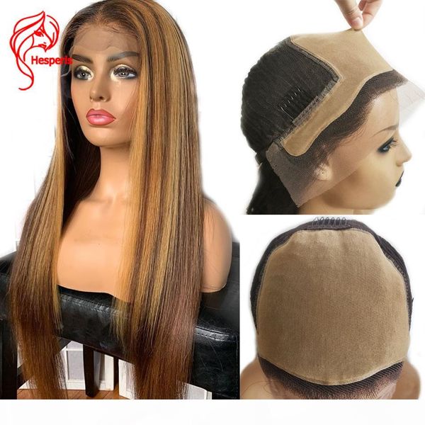 

hesperis fake scalp wig 13x6 blond lace front human hair wig indian remy hair silky straight pre plucked 130-150 density, Black