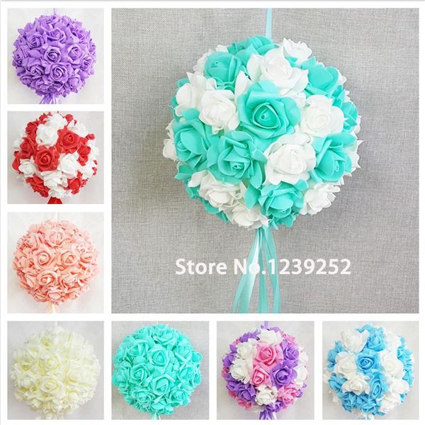 

decorative flowers & wreaths 10pcs/lot artificial foam flower rose balls wedding centerpiece pomander bouquet party decorations diy bridal d