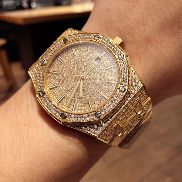 

mens watches diamond watch montre de luxe 3120 movement automatic watch orologio di lusso reloj de lujo 41mm men watch t1, Slivery;brown