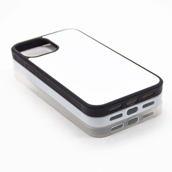 Custodia vuota DHL da 50 pezzi per iPhone 11 / Pro / Pro Max iPhone 12 (6.1 / 5.4i / 6.7 pollici) Stampa a sublimazione Bordo in silicone Custodia per telefono cellulare TPU + PC