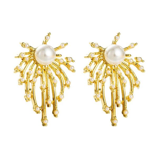 

korean earrings temperament fireworks pearl earrings niche fashion ear jewelry, Silver