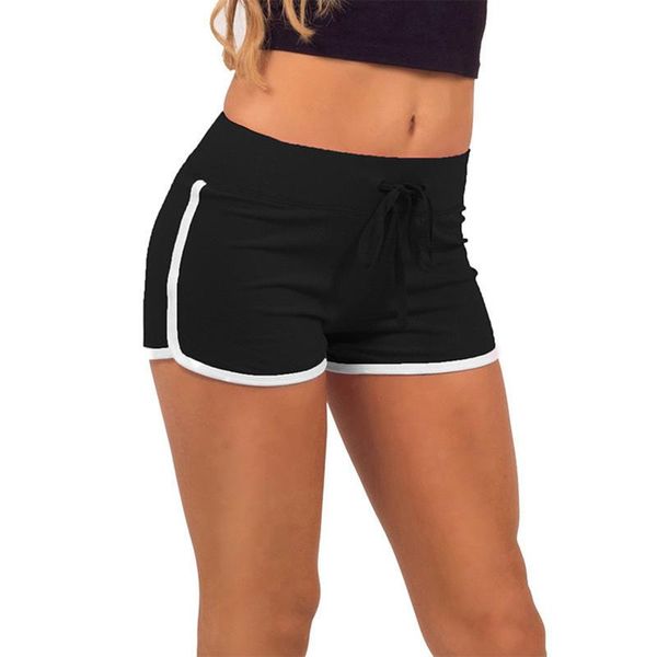 

sportswear women yoga shorts summer shorts sport low waist drawstring ladies workout fitness skinny sports female, White;red