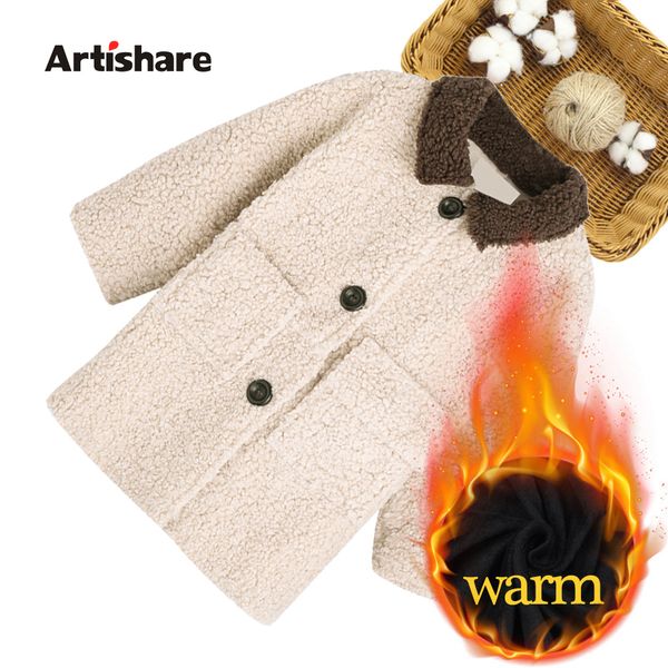 

kids jacket plus thick woolen coat for girls patch pocket children's outerwear autumn korean winter clothes girls 6 8 10 12 14 201125, Blue;gray