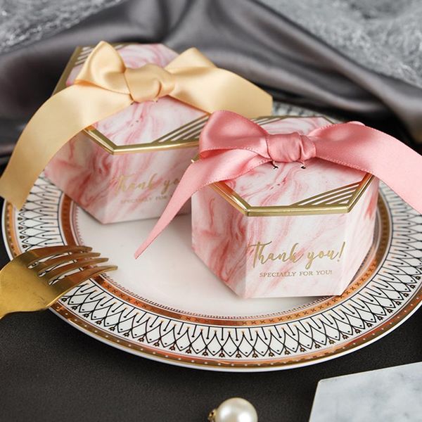 

gift wrap 20pcs hexagon candy boxes with ribbon baby shower wedding party favors chocolate packing box paper bags for gifts