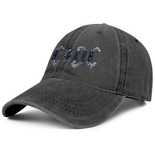 

stylish ac dc australian rock and roll denim baseball cap vintage custom hats rock band popular back in black acdc logo cool ac, Blue;gray