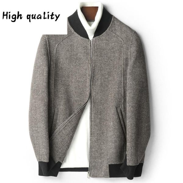 

double-sided 2020 wool coat men casual short overcoat autumn mens coats and jackets abrigo hombre, Black