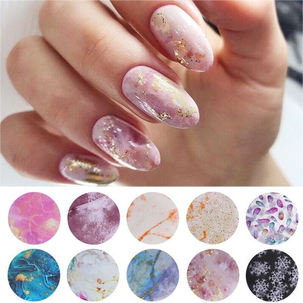 

stickers & decals marble series foil nail art transfer paper slider starry decorations wrap diy design tips accessories, Black
