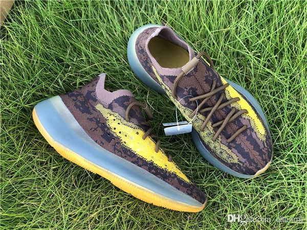 

new kanye west 380 lmnte sports shoes 3m reflective light brown sicklier primeknit upper wave runner men women sneakers with box h02541