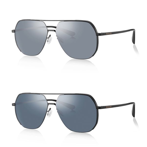 

bolon polarized dark men navigator style high end double bridge mens black sunglasses bl7021