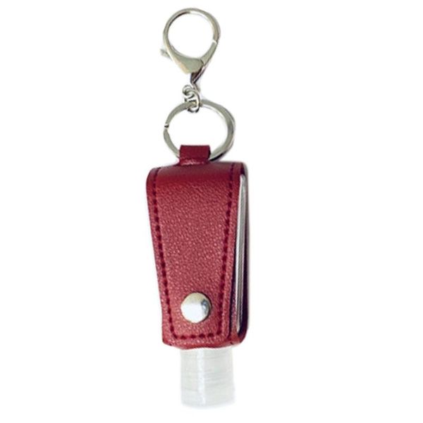 

storage bottles & jars clear empty bottle hand sanitizer container with faux leather keychain holder gxmc