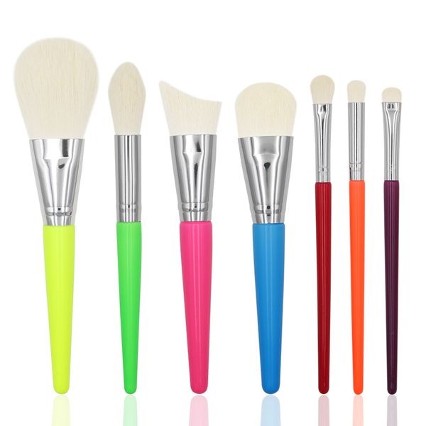 

7pcs cosmetic brushes set powder foundation concealer blusher blending eyebrow highlighter sculpting eye shadow makeuo tools