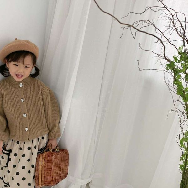 

children's autumn and winter 2020 knitted cardigan girls throw sve sweater, Blue