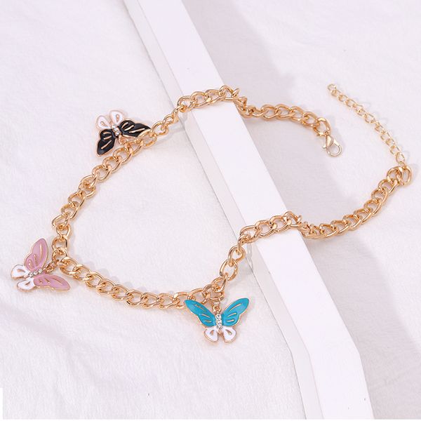 

enamel crystal butterfly claugicle цепочка ювелирные изделия для женщин большое заявление choker ожерелья девочка партия подарки аксессуары, Silver
