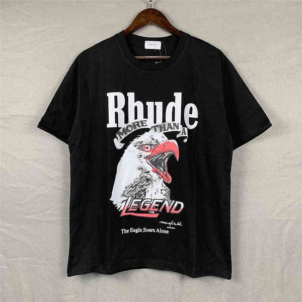 

summer style 2022ss rhude t shirt men women tees eagle rhude t-shirt oversize los angeles tee, White;black