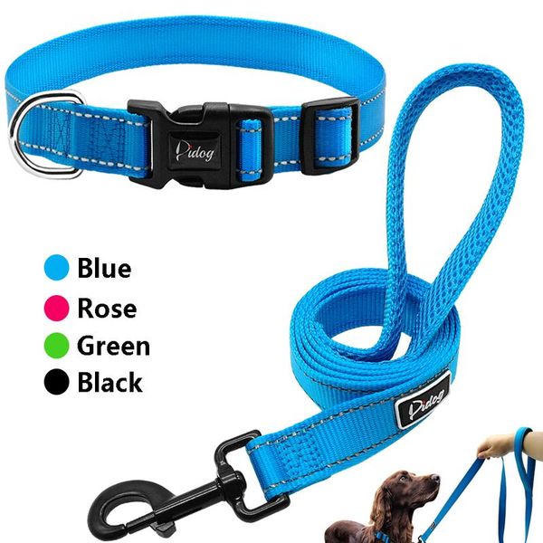 

nylon reflective dog collar and leash set adjustable walking training dog belt traction rope for medium large dogs pi wmtlmx