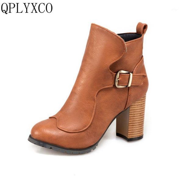 

qplyxco sale new ladies elegance big small size 31-50 winter warm ankle boots shoes women short plush boots high hells t3-31, Black