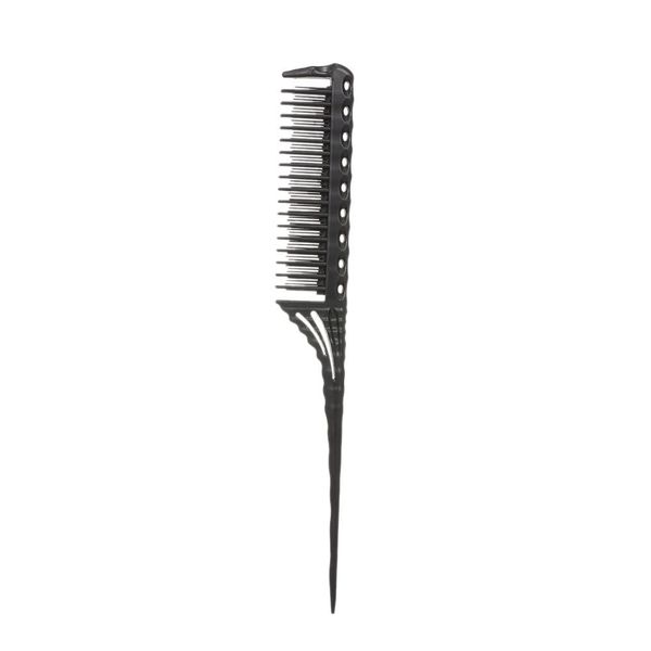 

3 row teeth teasing comb detangling brush rat tail comb adding volume back coming hairdressing combs hair brush wmtjmp rimmer, Silver
