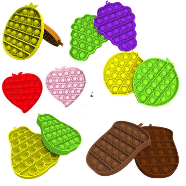 

push pops bubble sensory toy pineapple pear peach fruit shapes pop it fidget toys squishy stress reliever gifts table game supply toy g12501