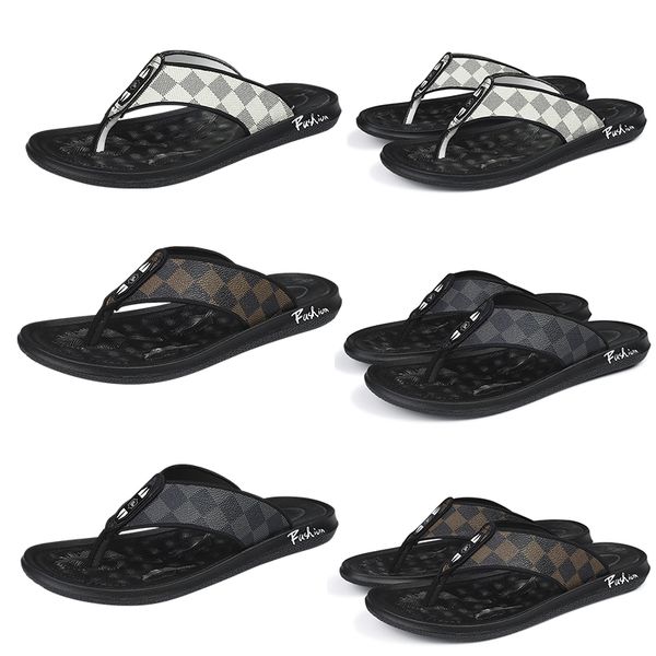 

designer slippers mayari men fashion sandals luxury grid pattern brand slipper rubber flats summer beach shoes loafers sliders, Black