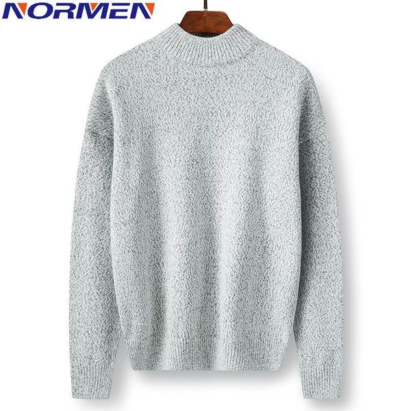 

normen men's fashion sweaters long male turtleneck baisi solid pullovers cotton casual streetwear, White;black