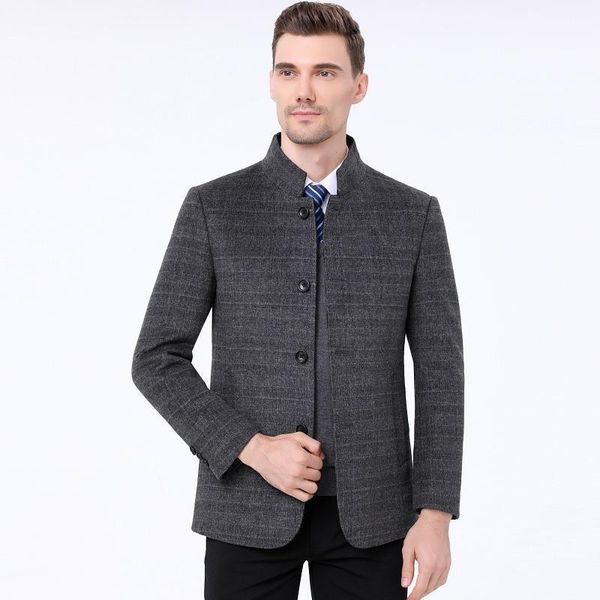 

men's double faced jacket in autumn and winter men's woollen fabric1, Black