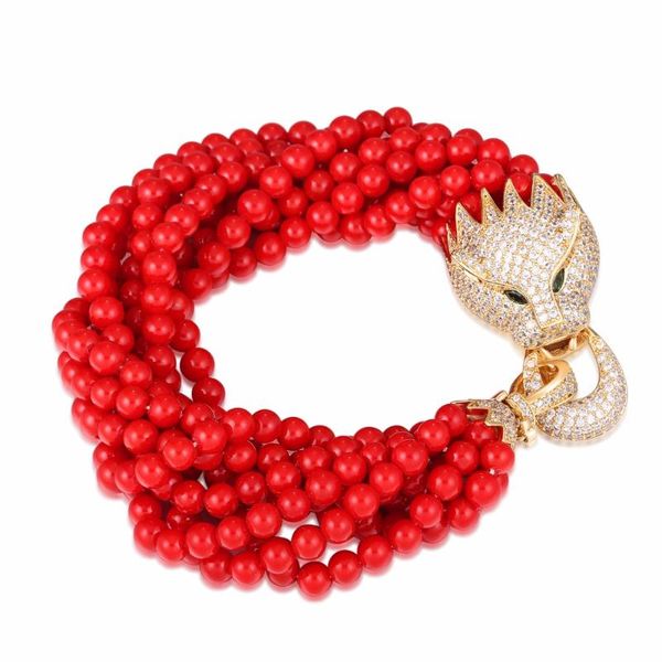 

graybirds fashion luxury shell pearl bracelets animal panther leopard color and length can contact make order which want gb1198, Black