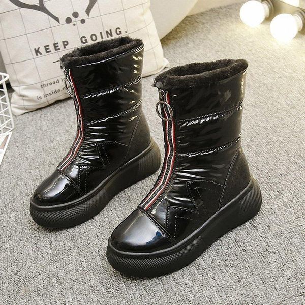 

boots women snow waterproof super warm fur black zip 2021 winter shoes for woman botas de mujer1