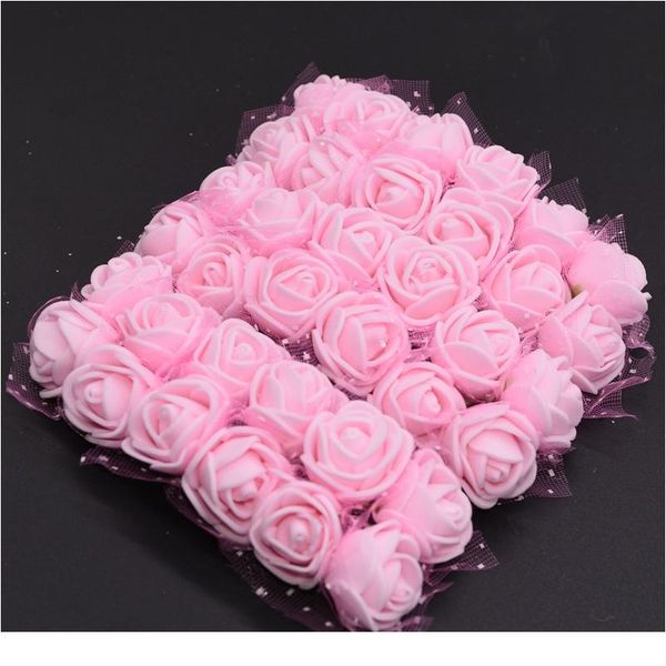 

144pcs decorative teddy bear rose pe foam artificial silk flower bouquet for home wedding flower decor fake ros jllfle