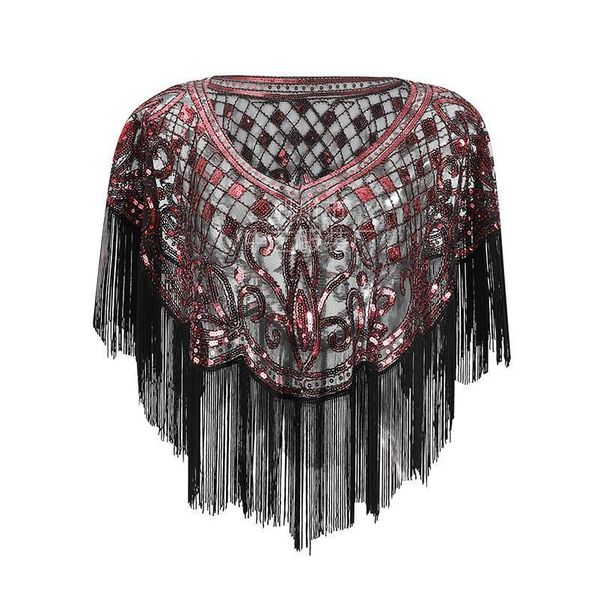 

mesh sequins shawls ladies new elegant retro style temperament tassels party banquet dresses accessories high qualit jllikb, Blue;gray