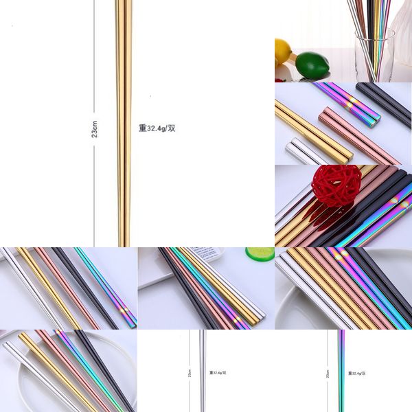 

steel stainless pure chopsticks simple style candy color tableware l dinnerware 5 colors dhl 2 nb6xc