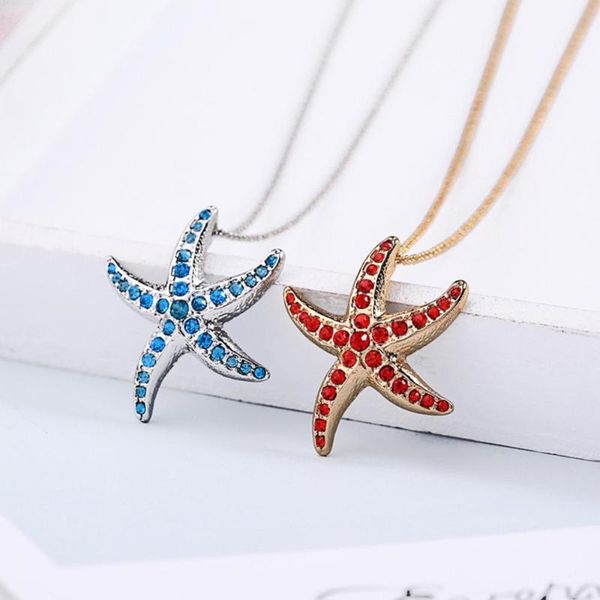 

Alloy Pendant Fashion Temperament Simple Necklace Female Beach Holiday Wind Starfish Necklace, Silver