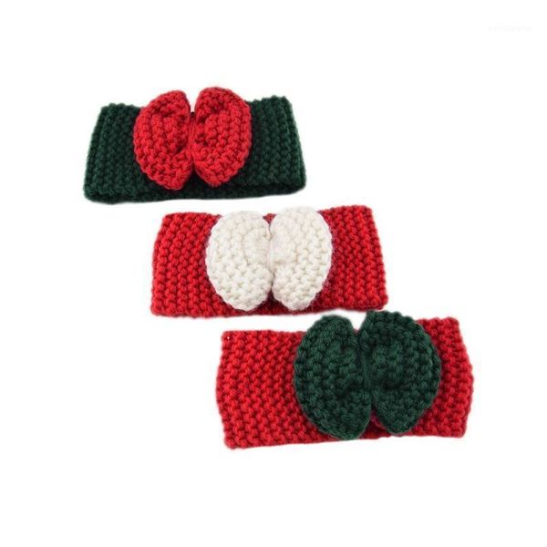 

40 colors winter warm baby turban knitted wool headbands crochet big bow headwear girls hair accessories newborn infant headwrap1, Slivery;white
