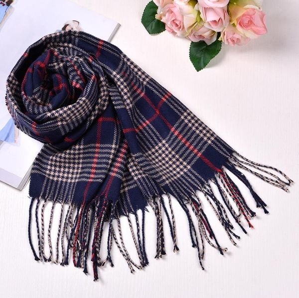 

2021 classic fashion men's and women's scarves thick cashmere scarves neck scarves to send t19005798, Blue;gray