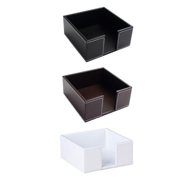 

tissue boxes & napkins pu leather square cocktail napkin holder box paper serviette dispenser bar caddy for dining table el office home deco