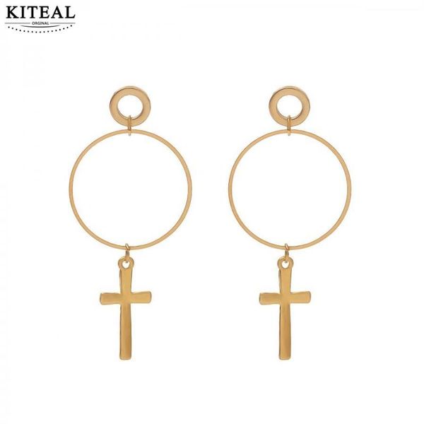 

kiteal 2021 lovely girlfriend earrings cross earrings 6.5cm*3cm cross earings fashion jewelry charm, Golden;silver