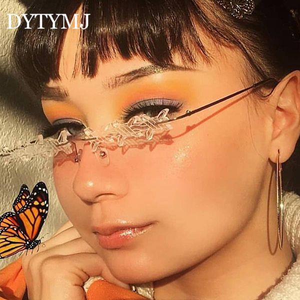 

sunglasses dytymj 2021 rimless funny women vintage glasses small ocean len men shade, White;black