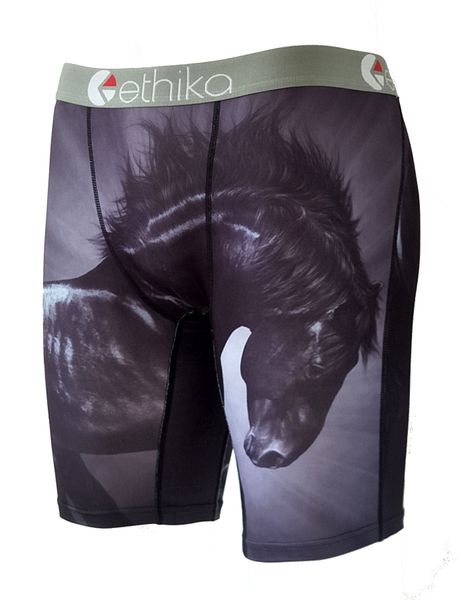 

ethika men's staple horse underwear boxers trunk hip hop rock excise underwear skateboard street fashion streched legging, Black;white