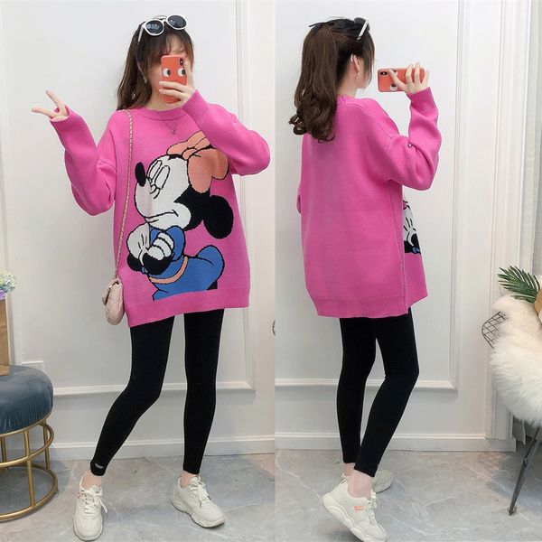 

net red pregnant women's suit fashionable outgoing sweater coat loose autumn winter fashion, White