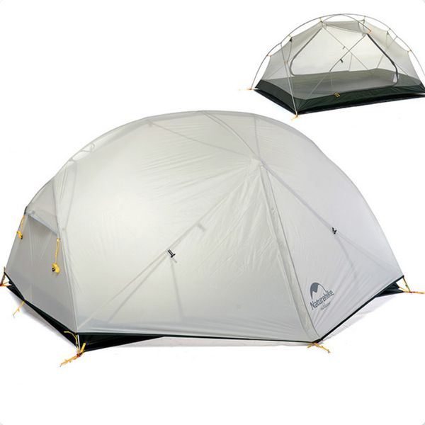 

naturehike mongar 2 persons camping tent 20d nylon fabic double layer waterproof tent for 3 seasons nh17t007-m