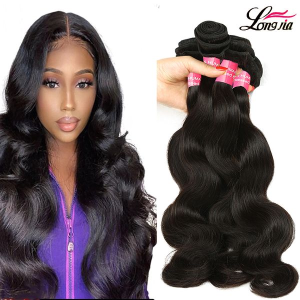 

peruvian human hair wave extension peruvian hair body wave 8a peruvian hair wave 3 bundles natural color7302233, Black