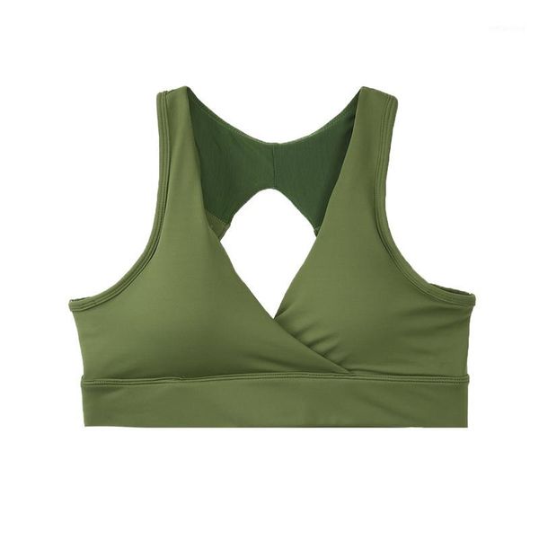 

gym clothing bra sports yoga racerback mesh crop push up padded army green fitness running women fitness1, White;black
